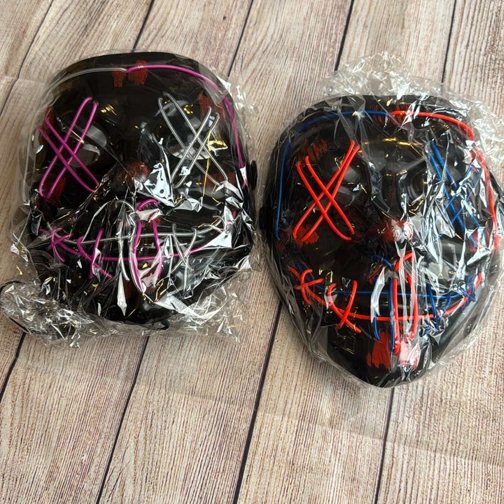 LED Light up Mask 2 pack - Picture 3 of 12